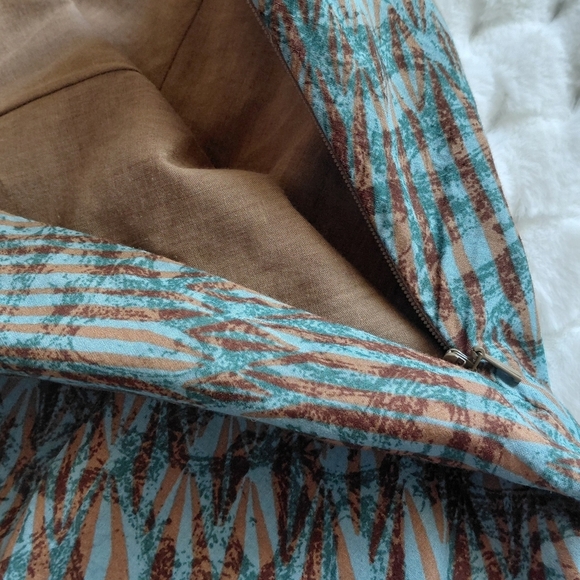 Teal and Brown Women's Skirt Plus - Picture 4 of 9